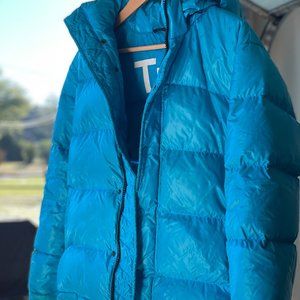 ARITZIA TNA Super Puff Original 100% Goose Down Jacket in Turquoise Blue - XXS
